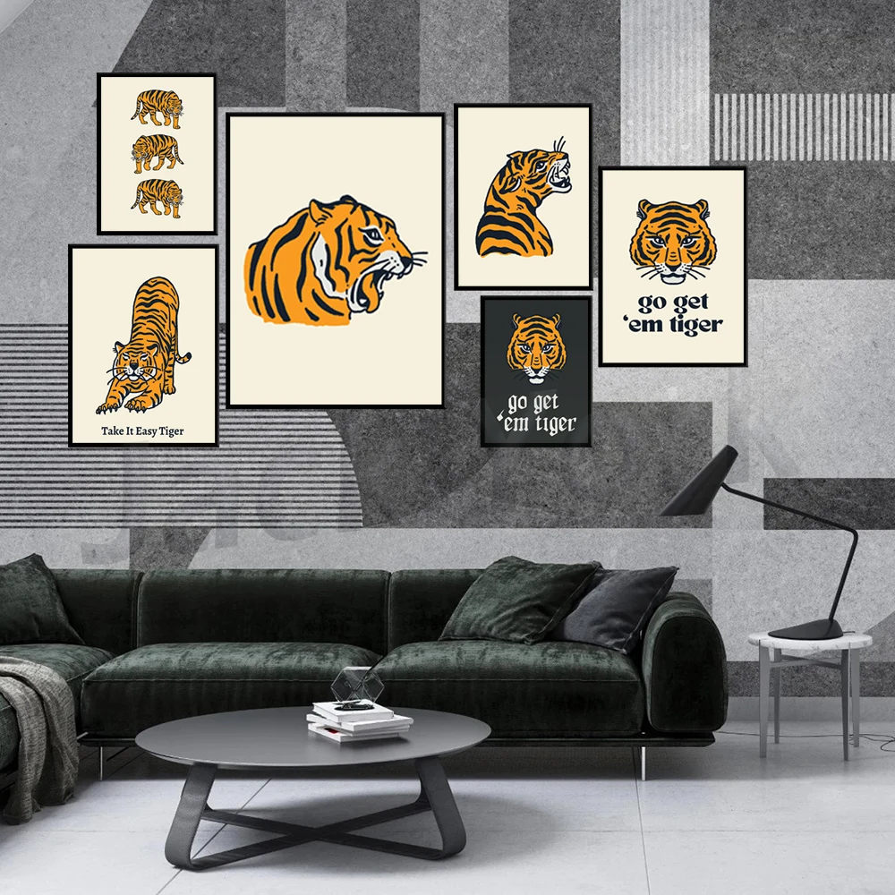 Go Get 'em Tiger Motivational Quote Print Gallery Wall 