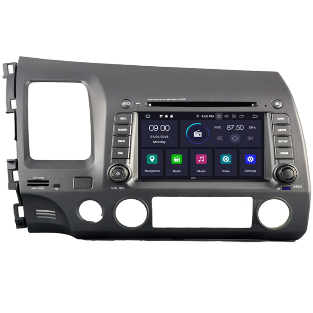 Flash Deal NEW 8 core CPU Android 9 Car DVD Player GPS navigation For Honda Civic 2007-11 multimedia player 2 din radio headunit 0