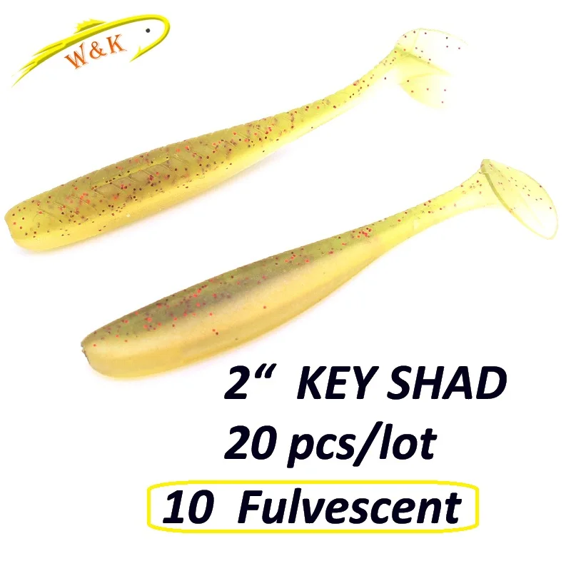 Малый Swimbait " T-Tail Shad 20 шт./лот рыболовные приманки с солью и ароматом мягкие приманки тонущие шэд гольян ледяные рыболовные приманки - Цвет: Fulvescent 05
