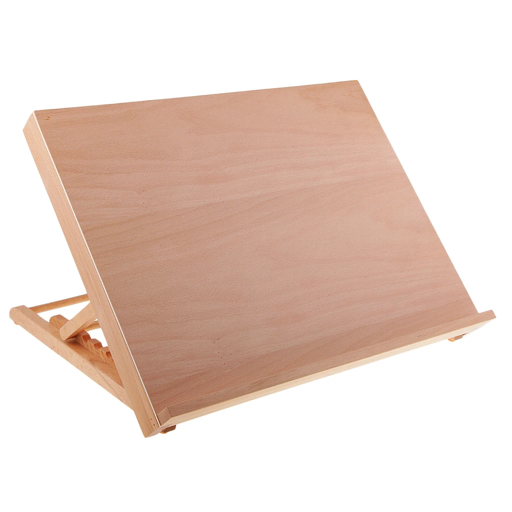 Sturdy Board Adjustable Wooden Desk Easel Kids DIY Arts Supplies 470x360x340mm