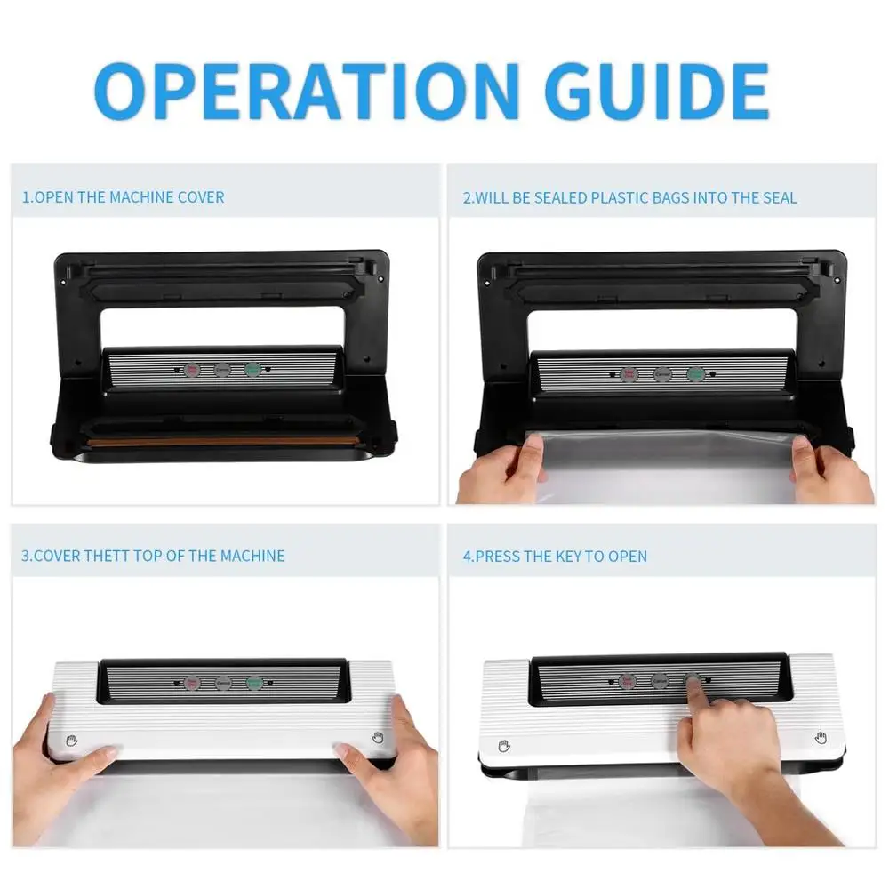 Многофункциональный вакуумный упаковщик-сохранение и хранение продуктов питания или вакуумная Влажная и сухая Совместимость с рулоном вакуумных пакетов