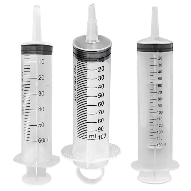 60ml/100ml/150ml Reusable Big Large Hydroponics Plastic Nutrient Sterile  Health Measuring Syringe Tools Cat Feeding
