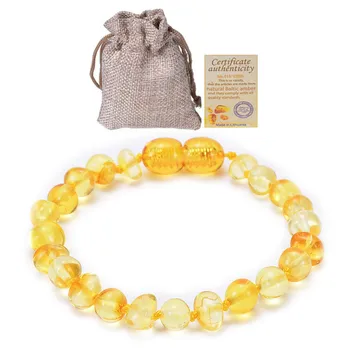 

Baltic Sea Natural Amber Beaded Baby Bracelet Irregular Children's Baby Teething Amber Bracelet Jewelry for Health Environmental