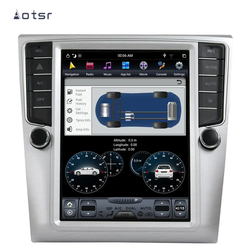 Sale Aotsr Tesla 10.4“ Vertical screen Android 8.1 Car DVD Multimedia player GPS Navigation For Volkswagen Magotan CC 2012+ carplay 3