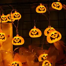 Halloween Pumpkin LED String Lights 1.5m 3m 6m Garden Home Party Outdoor Decoration Lantern Light Battery USB Fairy Garlands