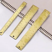Règle droite en laiton à Double échelle 12cm 15cm 18cm, outil de mesure et de dessin pour les étudiants en conception artistique de maths 