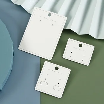 

100pcs New Arrival Jewelry Display Card Whire Blank Cardboard Necklace Stud Earring Display Package Hang Tag Cards Holder