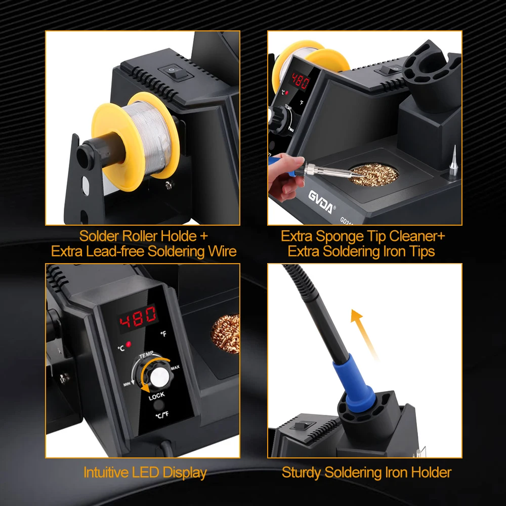 GVDA New Soldering Station 3S Rapid Heating Soldering Iron Kit Welding Rework Station for BGA SMD PCB IC Repair Tools