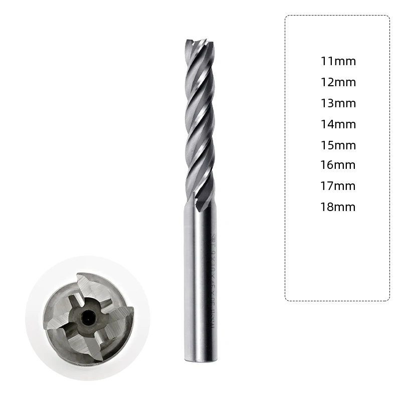 

Pinkman 1pc Four Flute 11-18mm Lengthen CNC Milling Cutter Router Bit For Metal Milling Cutters Router Drill Bits For Metal Tool