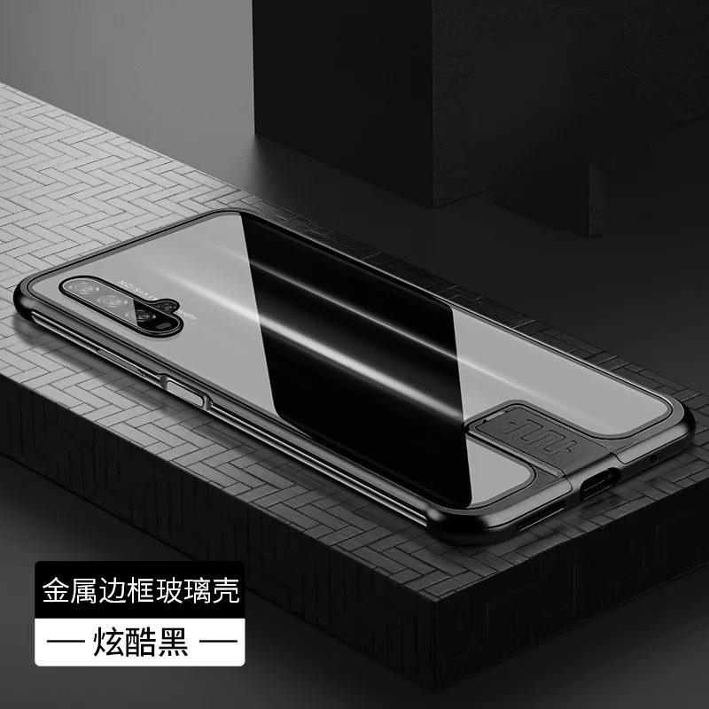 R just Borderless металлический каркас чехол для телефона Huawei Honor 20 защитный стеклянная