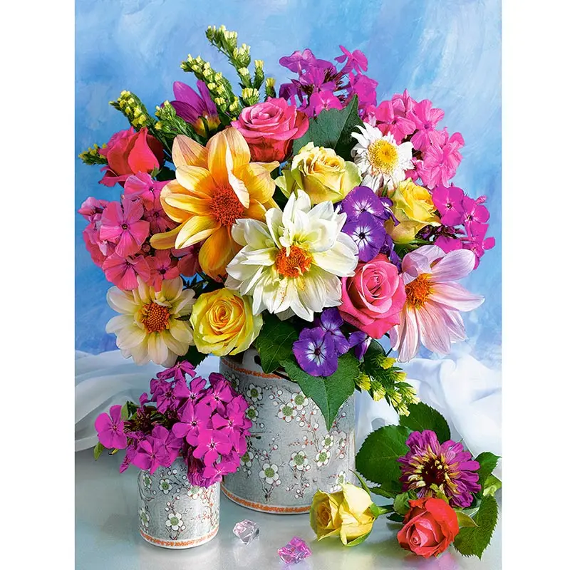 

Full Square Diamond Painting Embroidery Flower Bouquet Picture of Rhinestone Mosaic Floral Series 5D Home Decor Gift