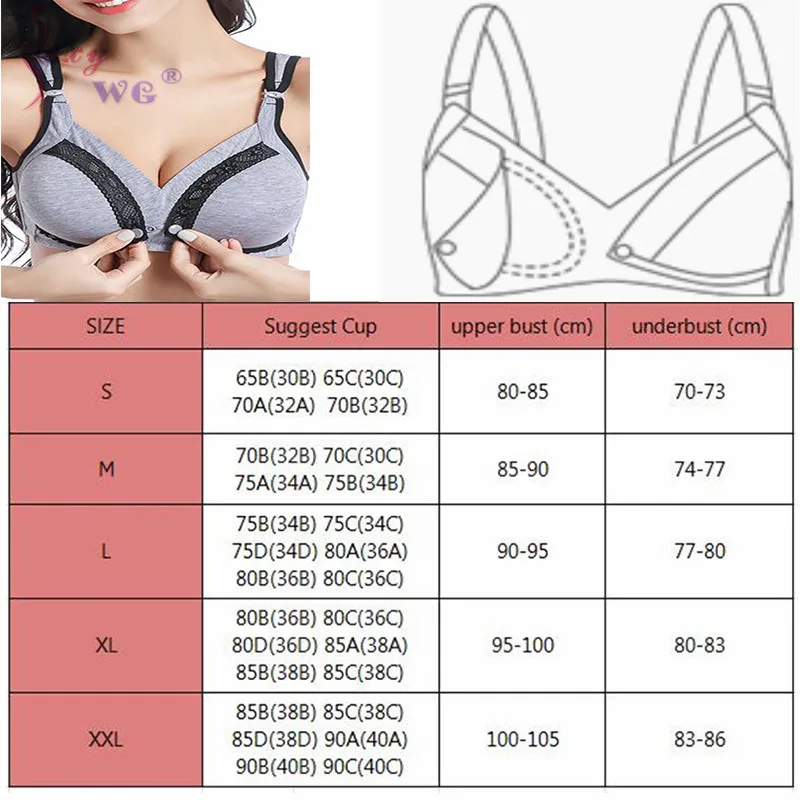 SEXYWG бюстгальтер для грудного вскармливания, Одежда для беременных, бюстгальтеры для кормления, нижнее белье, без косточек, с открытой пряжкой спереди, бюстгальтеры для беременных женщин