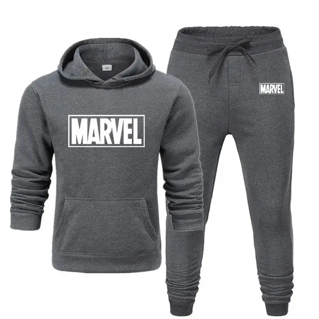 Спортивный Костюм Marvel с принтом «Человек-паук», Мужские Термо спортивные комплекты, хлопковая толстовка с капюшоном+ штаны, спортивный костюм, повседневные толстовки, спортивный костюм - Цвет: dark gray