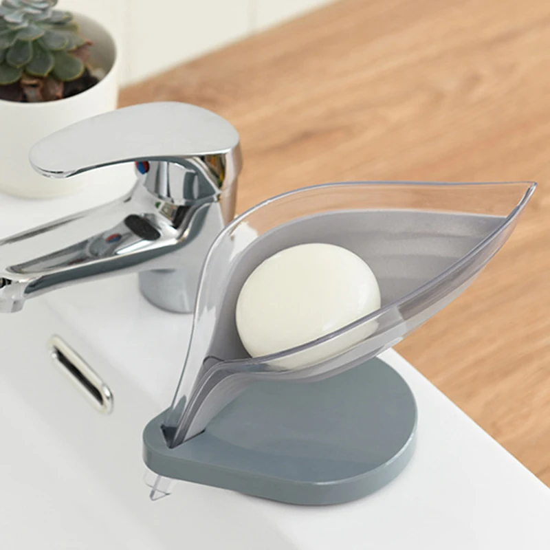 

Non-slip Bathroom Soap Holder Simple Leaf Shape Soap Box Creative Kitchen Dish Brush Rack Tray Holder New Case Container