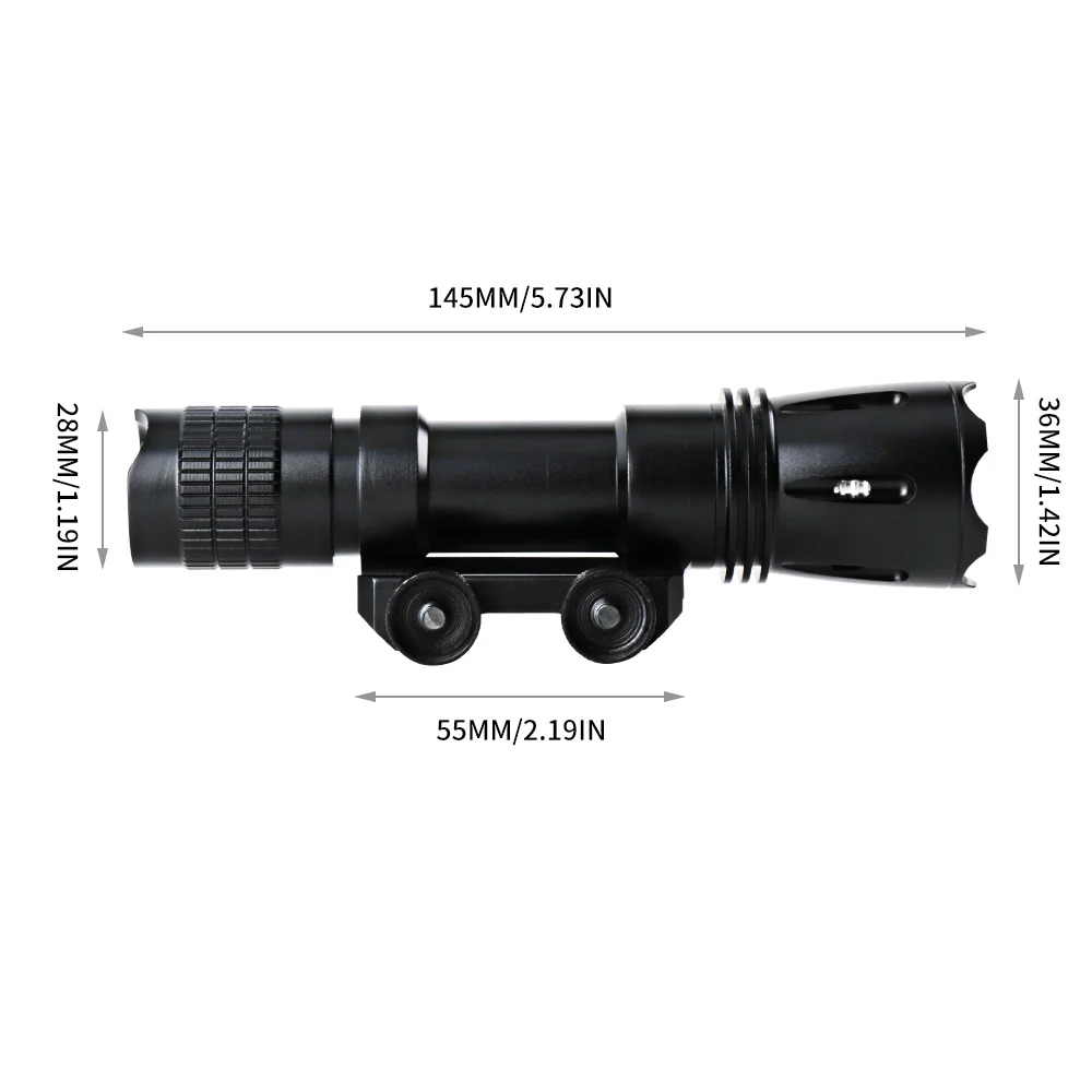 BORUiT P9 светодиодный тактический фонарь с одним режимом высокой мощности 1600LM 18650 фонарь для наружного кемпинга охотничий фонарь с крысиным хвостовым выключателем