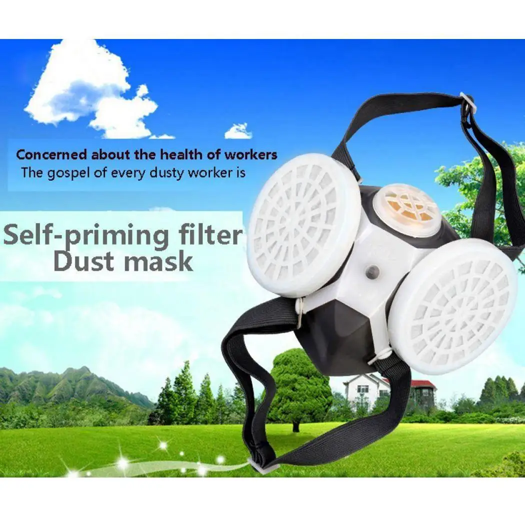 

Safurance Anti Dust mask Sellf-priming Fliter Protection Gas Mask Anti-fog Haze Industrial Anti Dust Mask Respirator outdoor