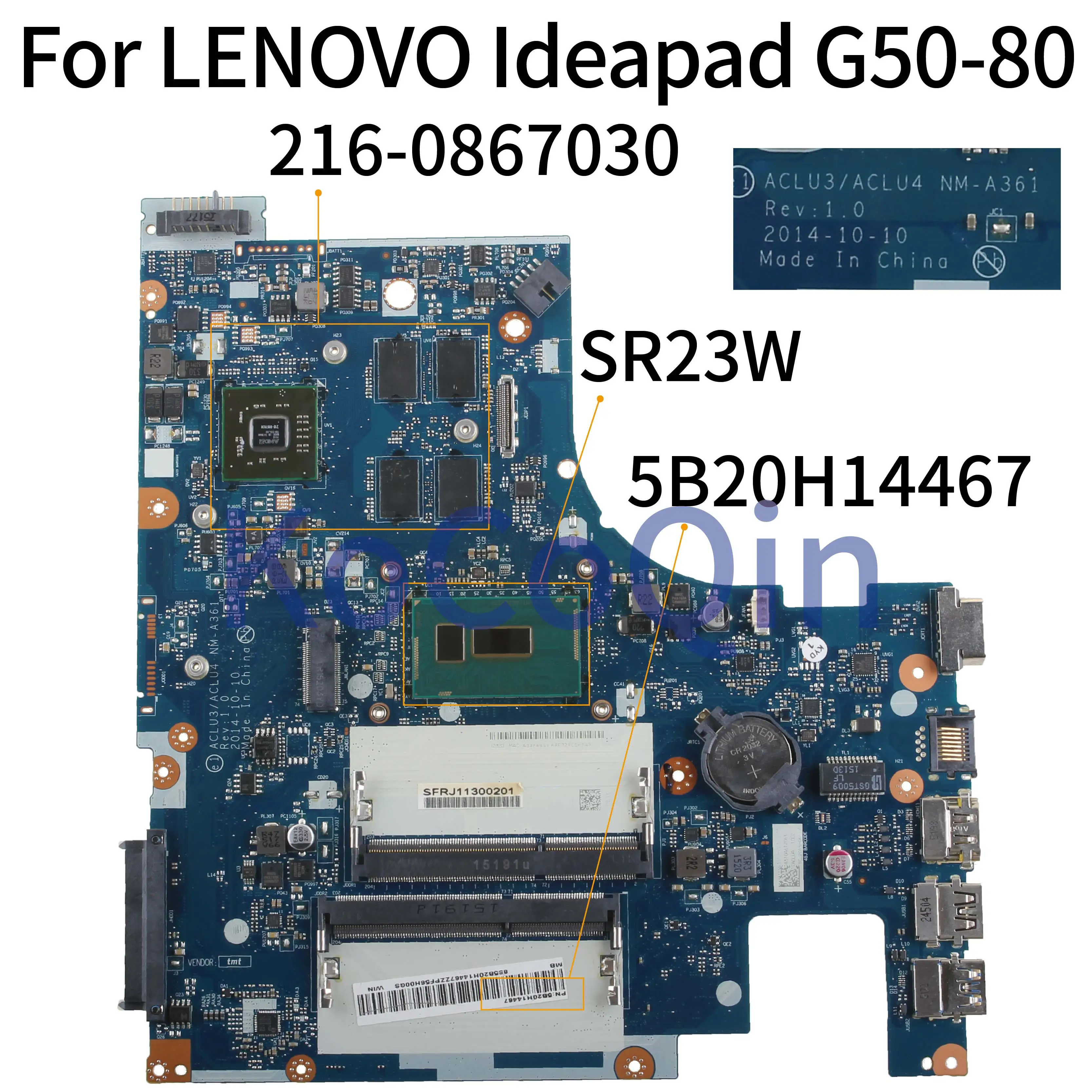 discount KoCoQin Laptop motherboard For LENOVO Ideapad G50-80 I7-5500U 15' Mainboard 5B20H14467 ACLU3 ACLU4