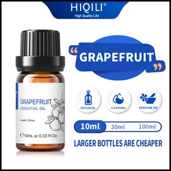 HIQILI 10ML Best Grapefruit Essential Oils 100% Pure Natural Plant Aromatherapy Diffuser Fruity Oil Lemon Bergamot Purifying Air