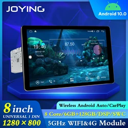 Joying – Autoradio Android 10, DVD, Gps, 8 ", 1din, unité centrale universelle, stéréo, lecteur multimédia, 4G, Carplay, avec caisson de basses 