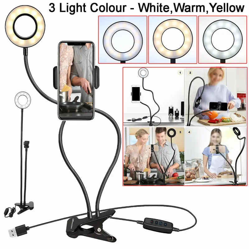 Держатель для телефона Led Selfie Ring Light держатель Подставка кольцо Youtube Live Stream Штатив