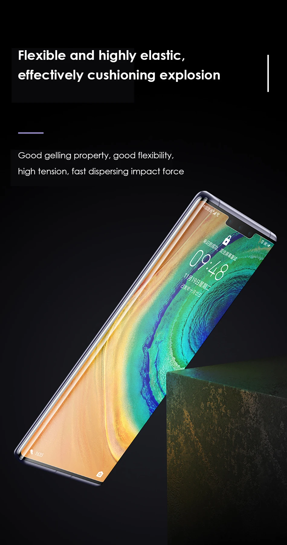 Benks Hydrogel Film For Huawei Mate 30 Pro HD Screen Cover Full Glue UV For Huawei P30 Pro Protective Soft Film With Fingerprint (10)