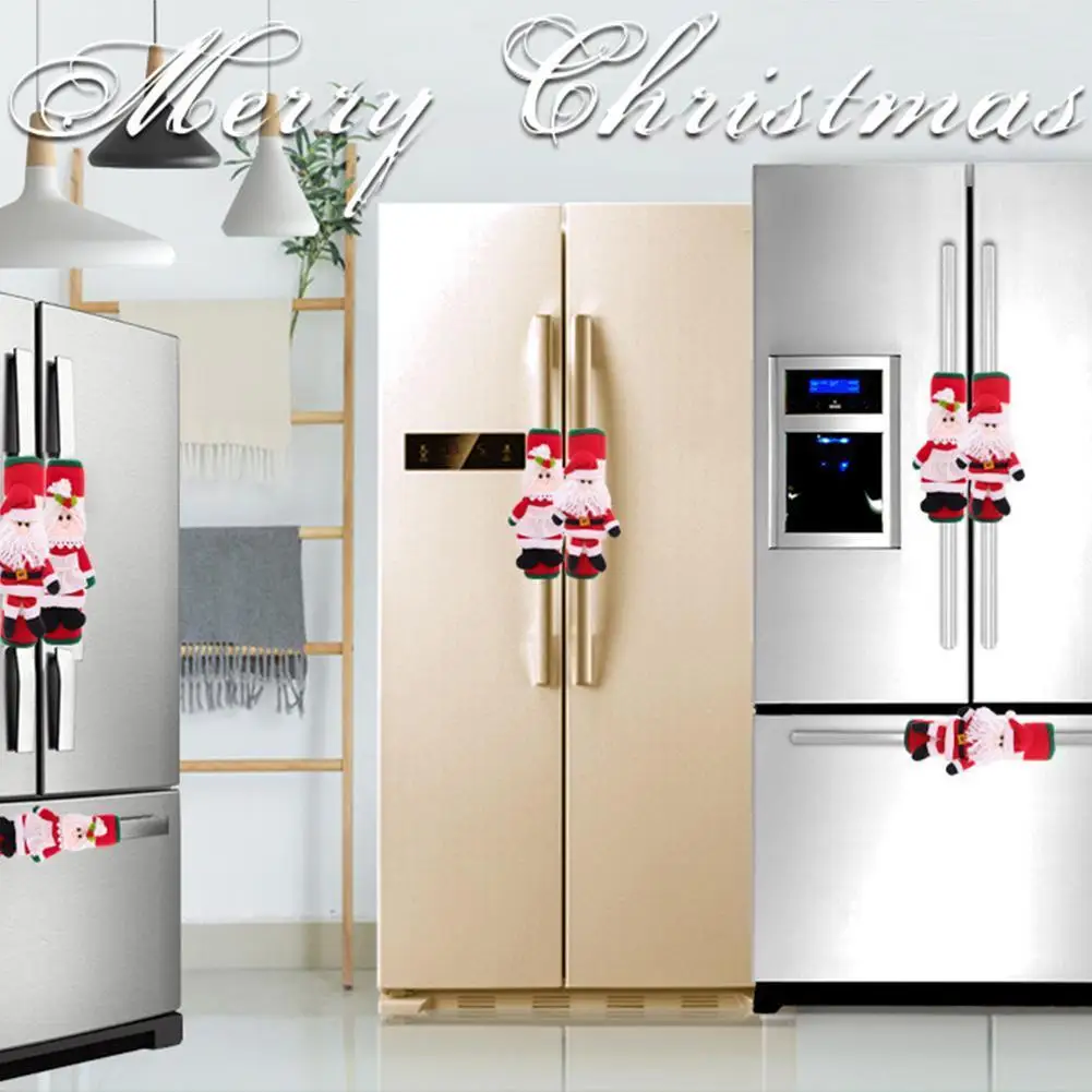 

Christmas Decorations For Home Refrigerator Door Handle Handle Protector Cover Xmas Cover Glove Appliances Kitchen Q5L3