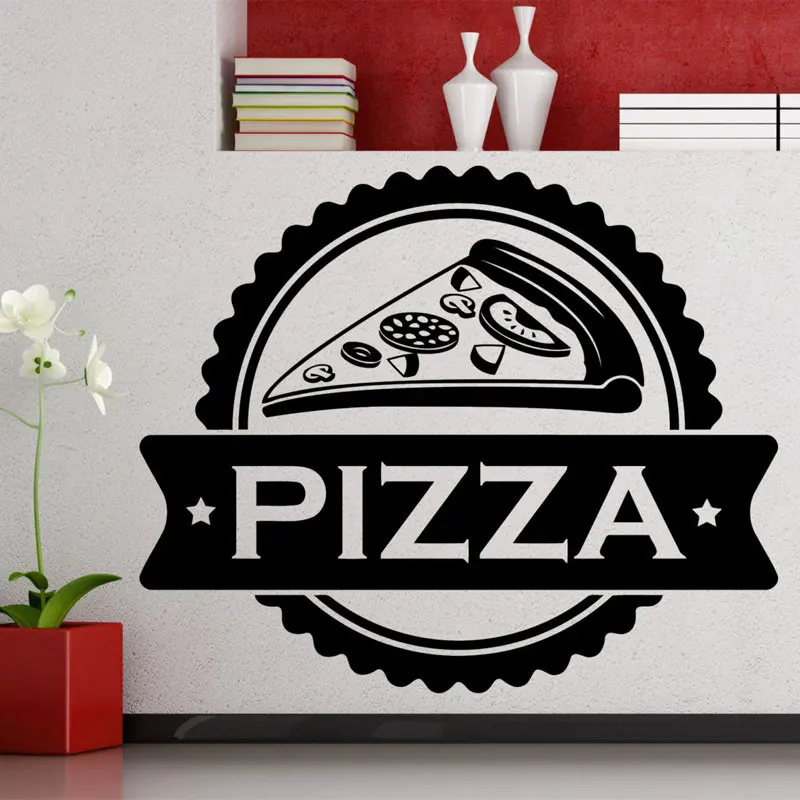 

Pizza Food Lettering Quotes Removable Wall Stickers for Kitchen Background Home Decor Vinyl Wall Decals Fast Food Pizzeria LW351