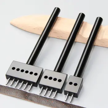 

4mm Leather Hole Tool Leather Craft 1mm Diameter Hole Punches Tools Round Row Punches Drilling Tools 2/4/6 Prong Belt Holes Make