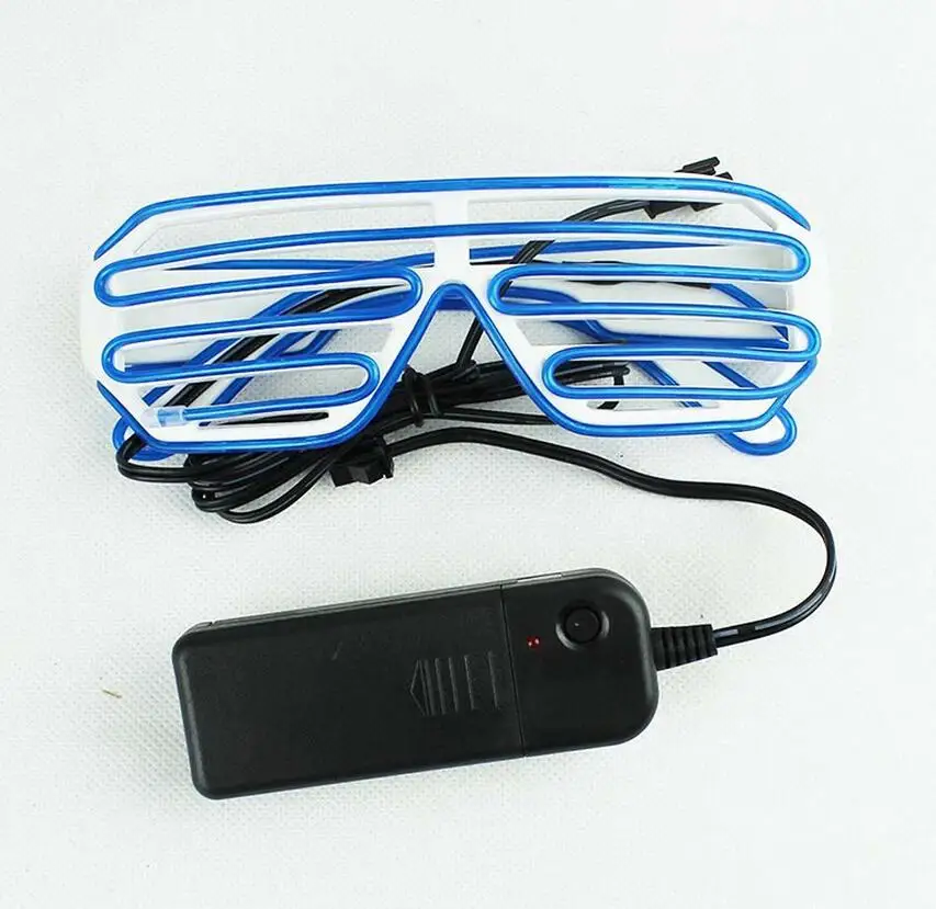 sky blue СВЕТОДИОДНЫЙ мигающий стеклянный светильник EL Wire Up Glasses светящийся светильник ing новинка подарок яркий для дня рождения украшения на Хэллоуин, Рождество - Цвет оправы: sky blue