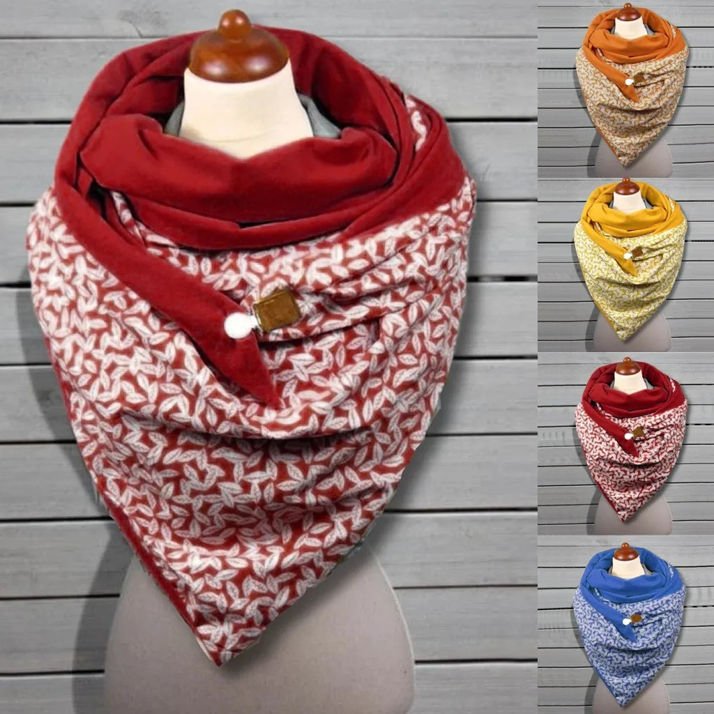 2020 new designer Women Printing Scarf Fashion Retro Female Multi-Purpose Shawl Button |