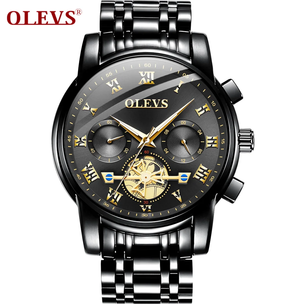 Watches Mens 2020 OLEVS Top Brand Luxury Business Fashion Chronograph Sport Waterproof  Steel Quartz Clock Relogio Masculino 