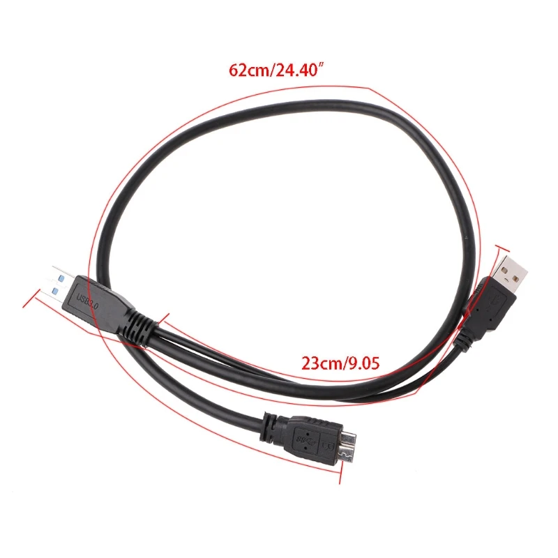 USB 3 0 мужчина к Тип usb головкой Micro B Мужской Двойной Мощность Y сплиттер провод