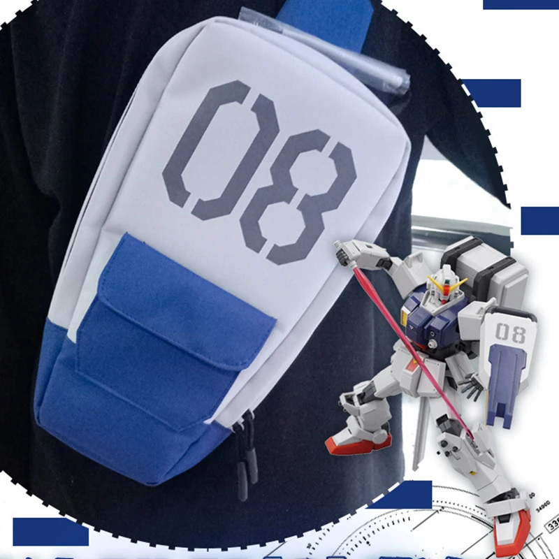 Anime MOBILE SUIT GUNDAM THE 08TH MS TEAM RX-79[G] Shield Cosplay Student School Waist Messenger Bags Arm Single Shoulder Bag |