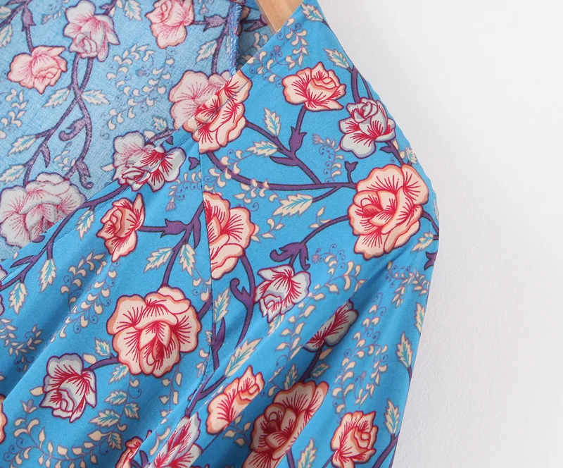 Bella Rosa, Женское Платье макси с запахом, рукав 3/4, v-образный вырез, с разрезом по бокам, сексуальные платья, лето, весна, бохо, свободное, Пляжное, хиппи, длинное платье
