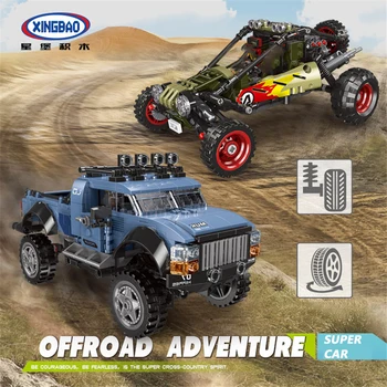 XINGBAO Off-Road Adventure TECHNIC Car Series Assembly The Pick Up Car Truck Building Blocks MOC Bricks Educational Toys Gifts xingbao 09003 creative moc series the mysteries of base set building blocks bricks child educational legoingly toys model gifts