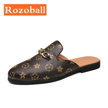 

Men Leather Shoes Plus Size Half Slippers Men Light Comfort Casual Formal Shoes Cheap Flat Men Loafers Dropshipping Rozoball