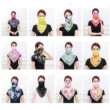

New Women Adult Top Fashion 2020 Temperament Neck Breathable Mask Hijab Chiffon Veil Sunscreen Bandana Scarves Foulard Femme