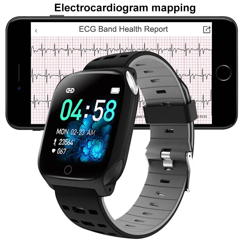 

Smart Watch Wristband Men Women ECG Monitor Fitness Bracelet Sleep Tracker Blood Pressure Heart Rate Smart Band For IOS Android