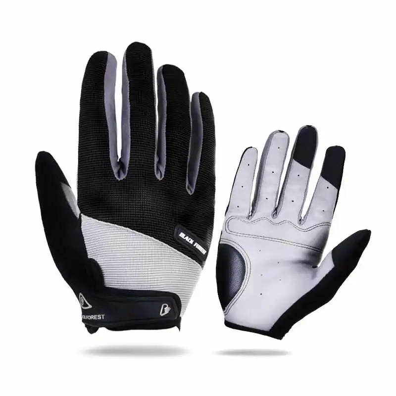 Перчатки для велоспорта на полный палец L XL, велосипедные перчатки для горного велосипеда, длинные дорожные перчатки M, Guantes Ciclismo, Перчатки MTB - Цвет: Черный