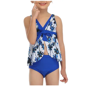 

Mother And Daughter Print Two Piece Swimsuit Matching Swimsuit Clothing 2020 Tropical print women Sexy swimsuit female Summer b