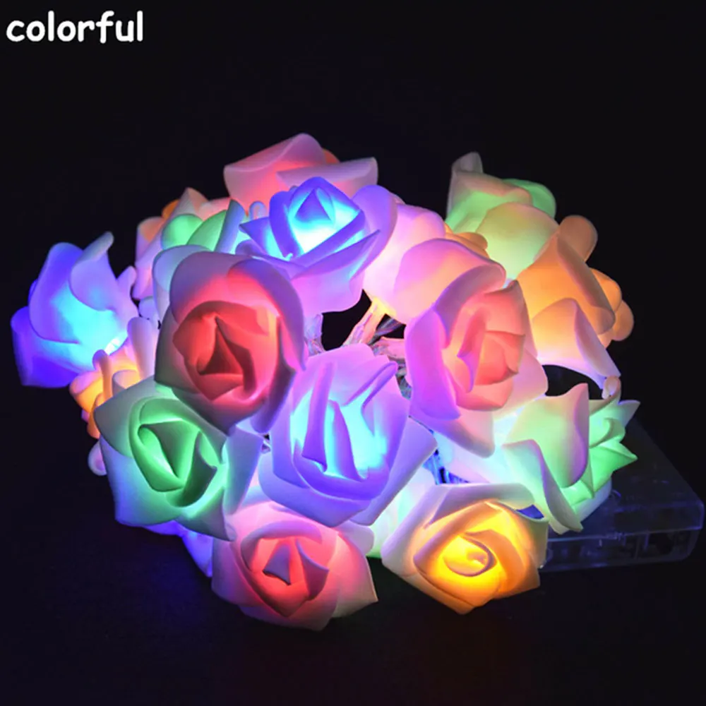 Rose Led 2 Meter Home& Garden Wedding Romantic Lighting Chains 20LED with Battery Curtains String Lights Outdoor Party Light