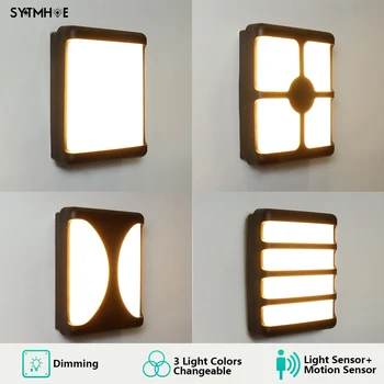 

Pir IP65 Waterproof Garden Wall Lamp Dimming Plastic Front Porch Light Radar Motion Sensor Led Outdoor Wall Light Fixture