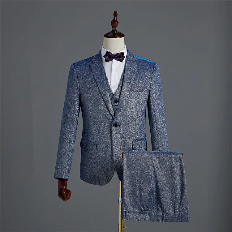 Bright Wire Blazers Formal Men's Suits (Jacket+Vest+Pants) Fashion Wedding Groom 3-Pieces Set Prom Suit | Свадьбы и торжества