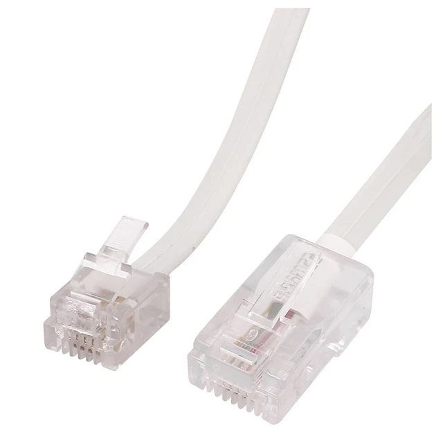 Câble RJ45 RJ11 téléphone 3m blanc