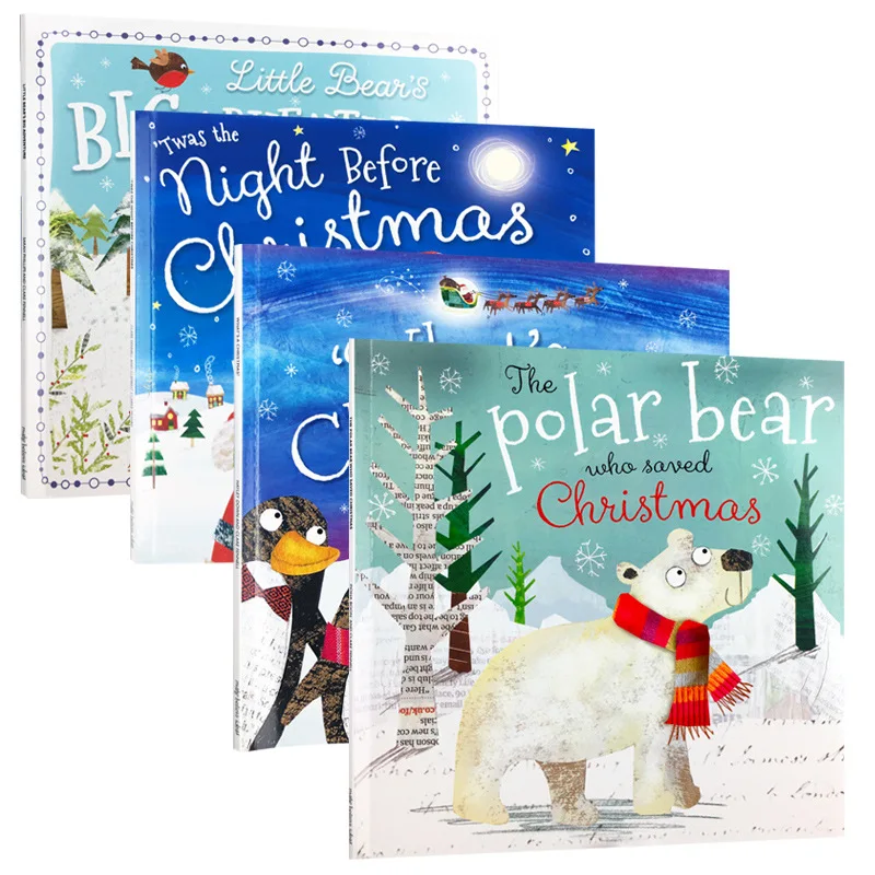 4 книги My Christmas английская книга детская с рисунками Когнитивная для раннего