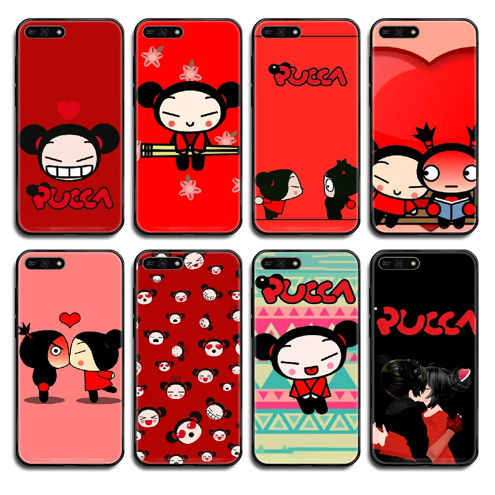 Мультяшная милая китайская кукла pucca чехол для телефона корпус Huawei Honor Mate 5 6 7 8 9 10 20