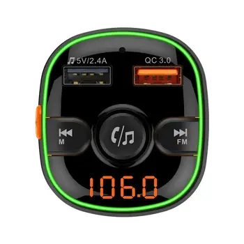 

FM Transmitter Car Bluetooth 5.0 Dual USB QC3.0 Car Handsfree Adapter Charger Bluetooth Aux Wireless Player MP3 Audio A6B9