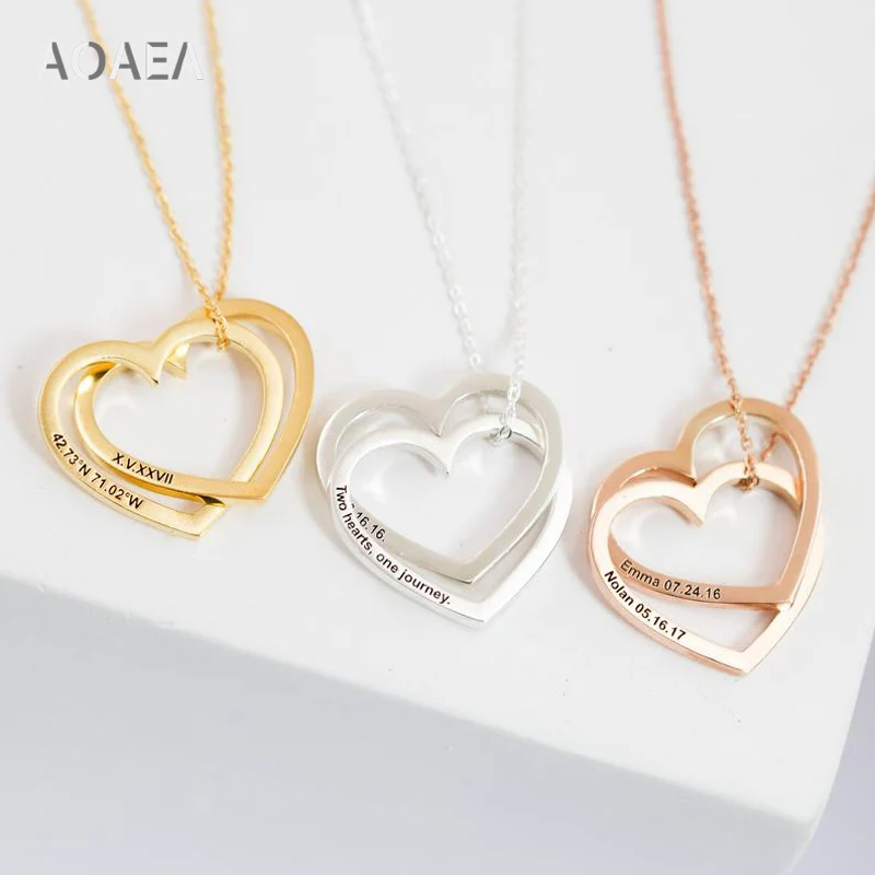 Custom Heart Necklace • Engrave Heart Pendant • Personalized Secret Message Charm • Inspiration Quote Jewelry • Sister Mother Gift • NM39F30