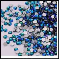 Aquamarine AB Flat Back Non Hotfix Rhinestones Glitter Crystals Stones DIY 3d Nail Art Phones Decorations