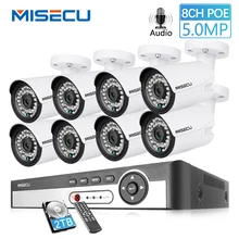 MISECU H.265 48 V 8CH POE IP CCTV Системы 4.0MP Пуля IP POE камера безопасности Аудио запись Outdoort Водонепроницаемый P2P комплект видеонаблюдения